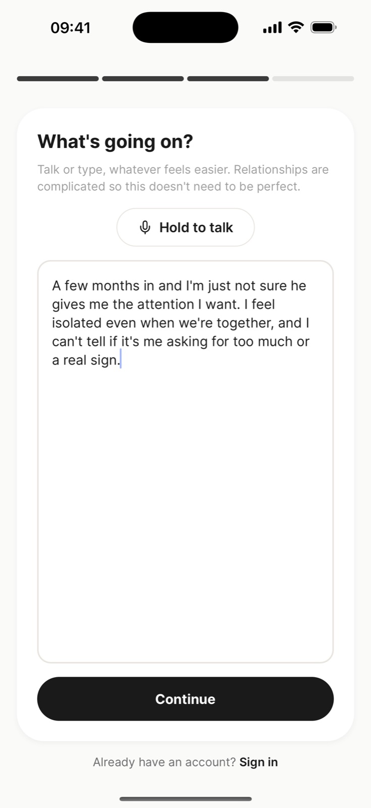 Say what's going on in your own words