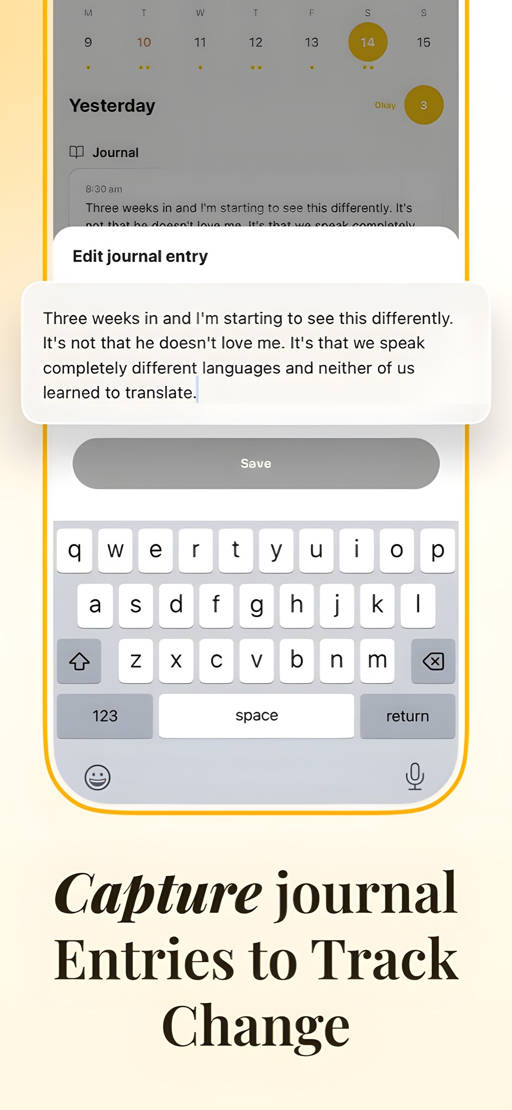 Capture journal entries to track change