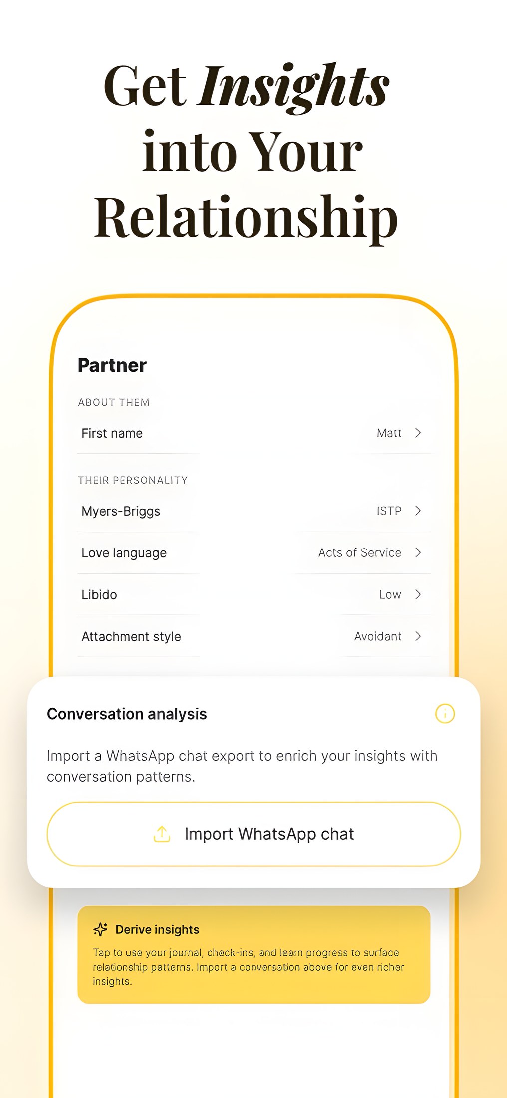 Get insights into your relationship